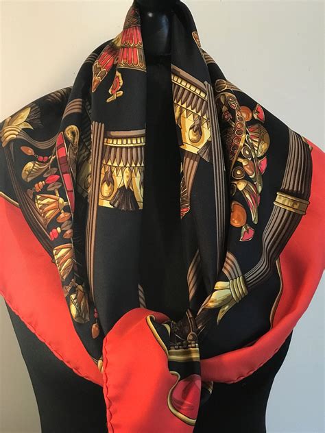 hermes scarf red and black|hermes silk scarf price guide.